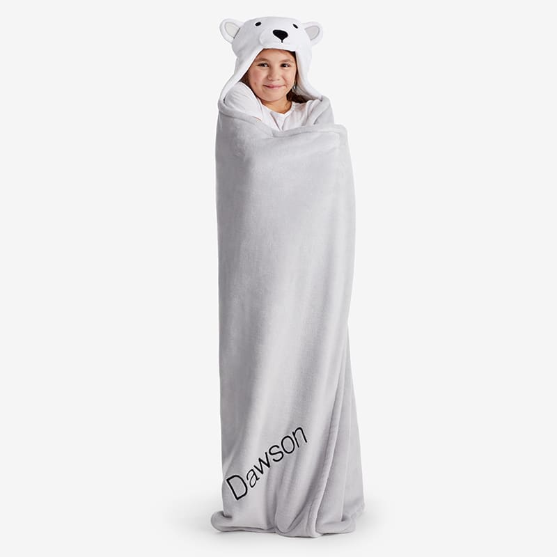 White Bear Hooded Bath Robe