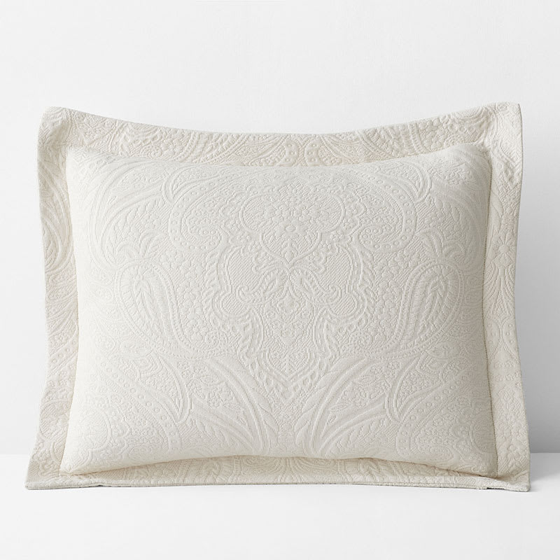 Hillcrest Cotton Paisley Matelassé Sham | The Company Store