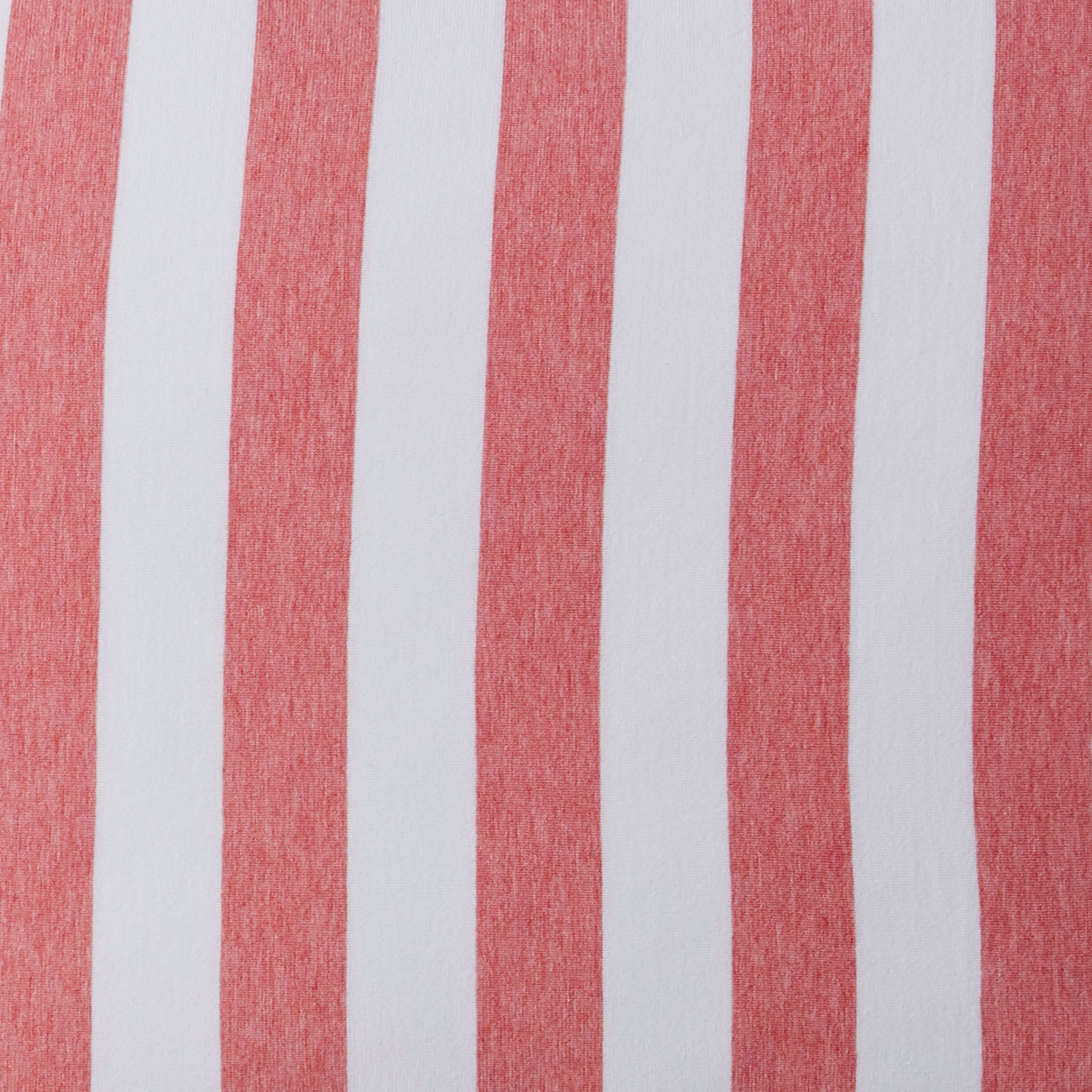 Awning Stripe Space-Dyed Cotton Jersey Flat Sheet - Coral