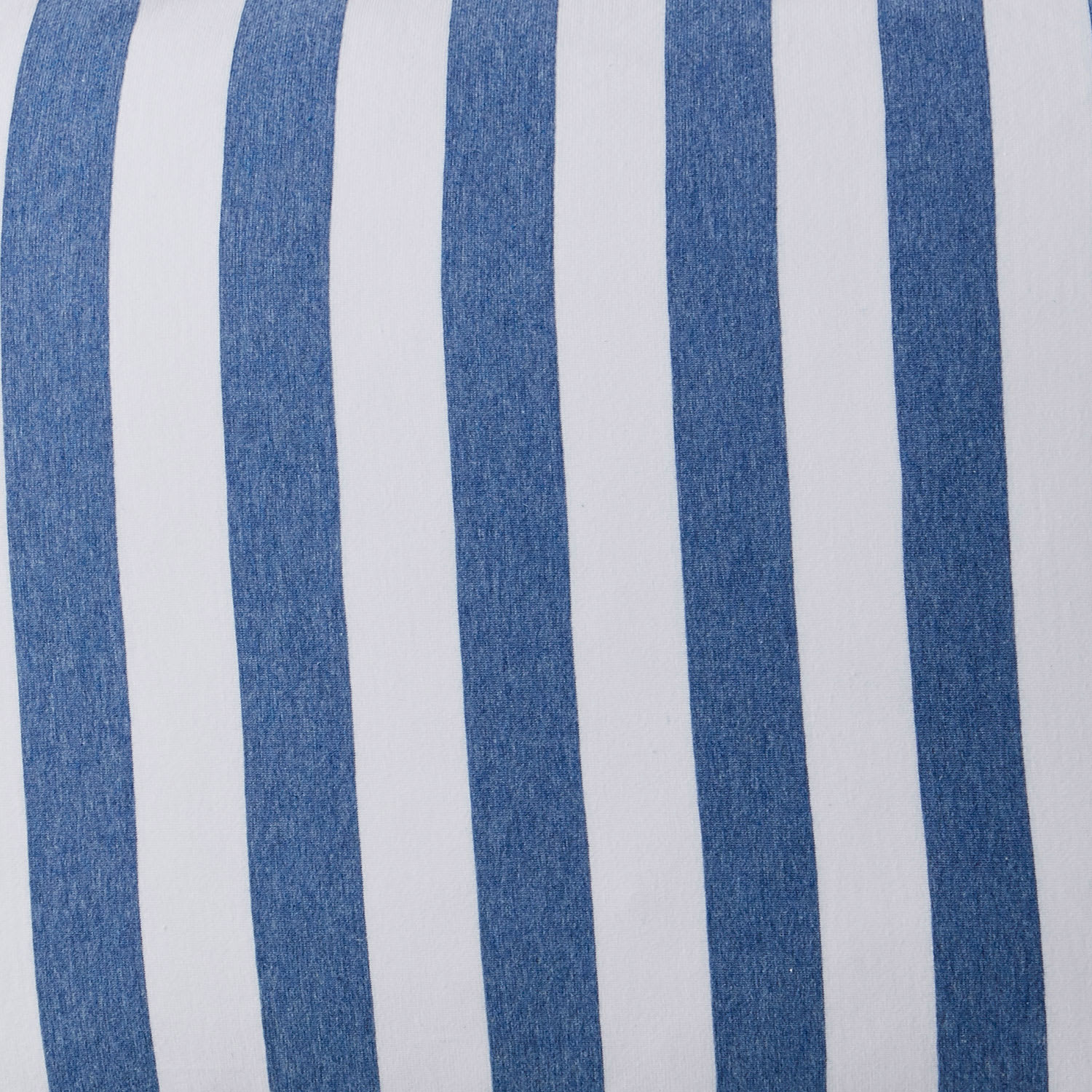 Awning Stripe Space-Dyed Cotton Jersey Fitted Sheet - Blue