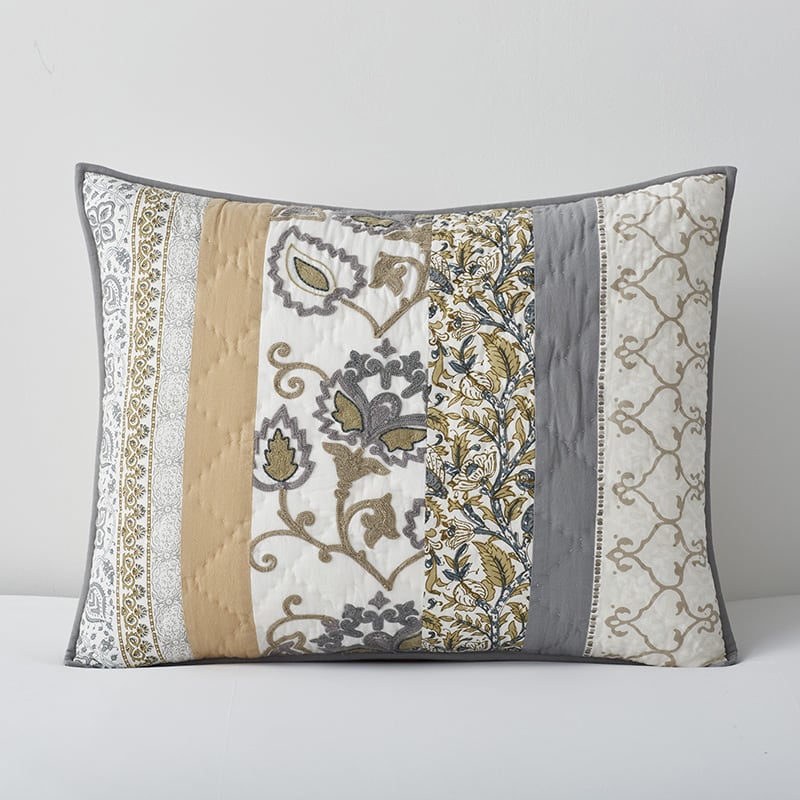 Legends Luxury™ Damask Floral Handcrafted Cotton Quilted Sham - Multi