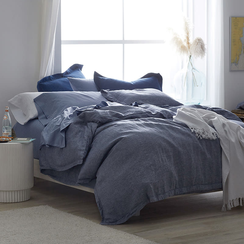 Relaxed Chambray Linen Duvet Cover The Company Store