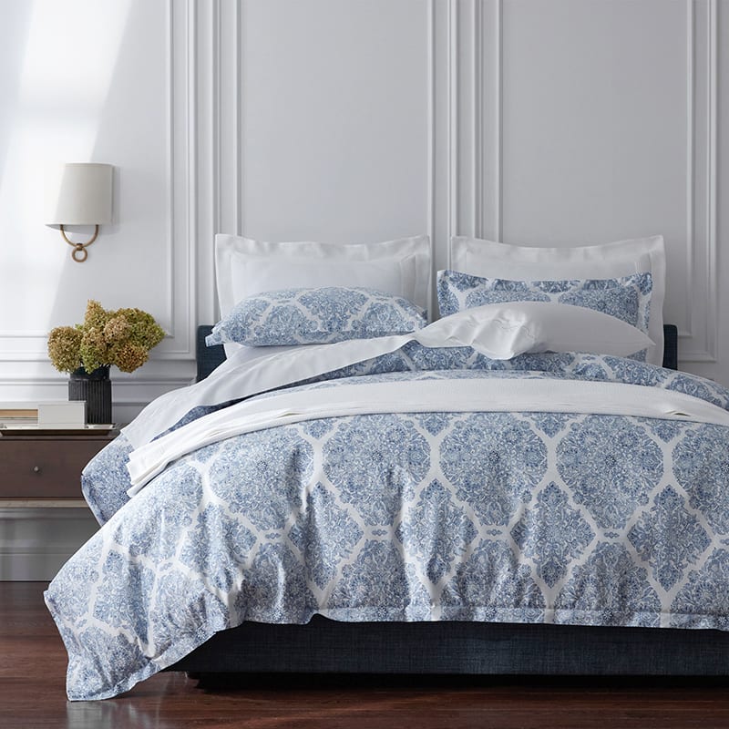 Legends Luxury™ Blue Damask Sateen Duvet Cover | The Company Store