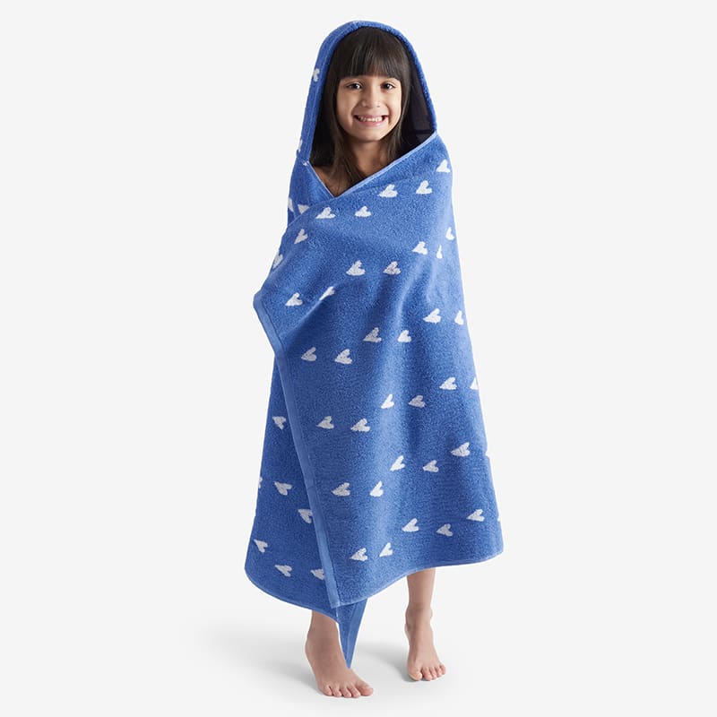 Company Kids Yarn Dyed Hearts Hooded Towel The Company Store