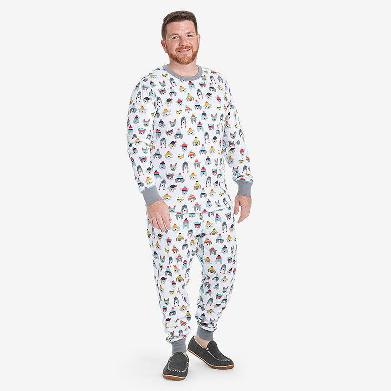 Organic Men's Snug-Fit Print Pajamas Set