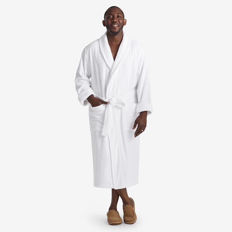 Winwinus Mens Pure Cotton Extra Long Plus Size Short-Sleeve Spa Robe