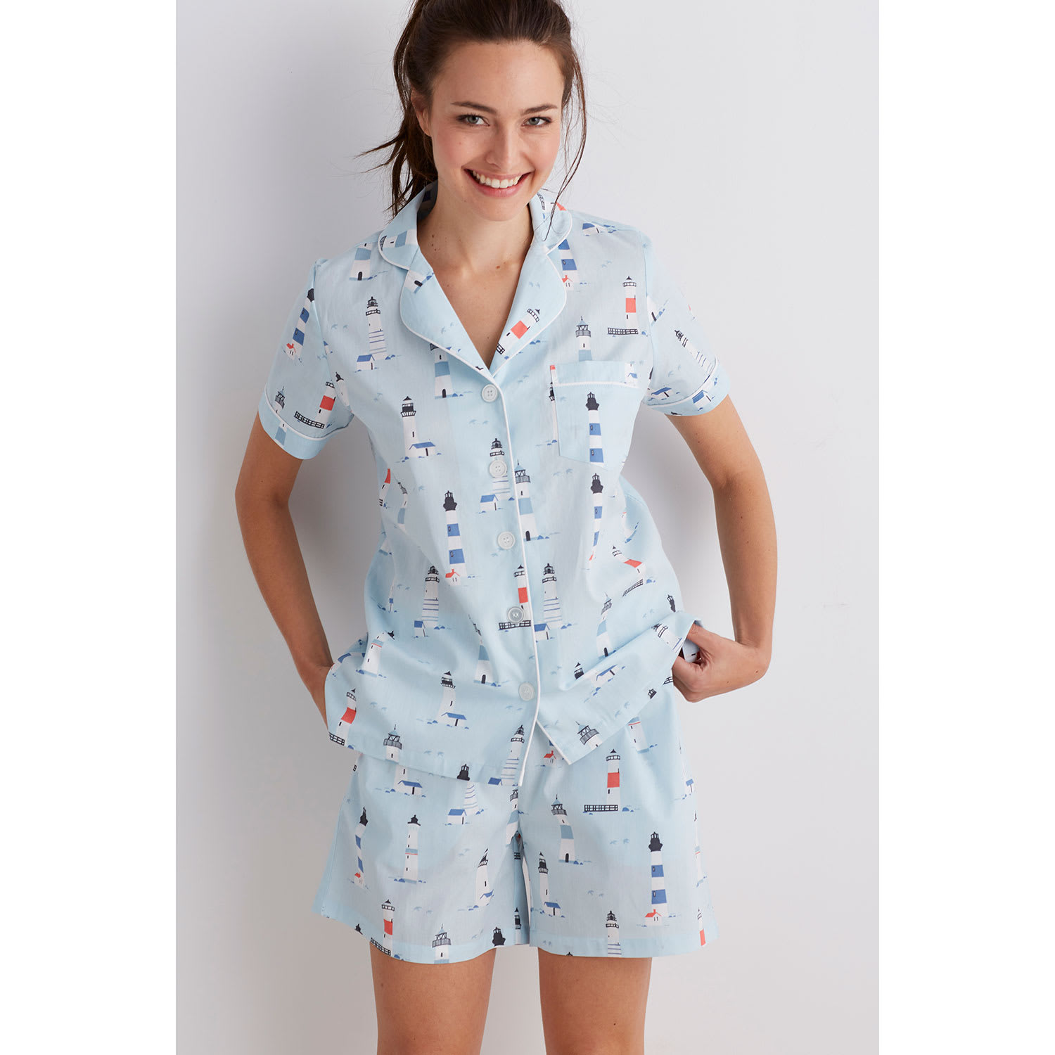 Nantucket Women's Cotton Poplin Short Pajamas| The Company Store