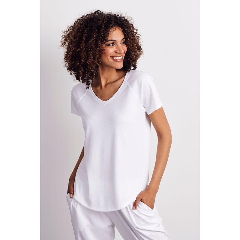 lommeregner tage ned Dam Pima Cotton V-Neck Lounge Top | The Company Store
