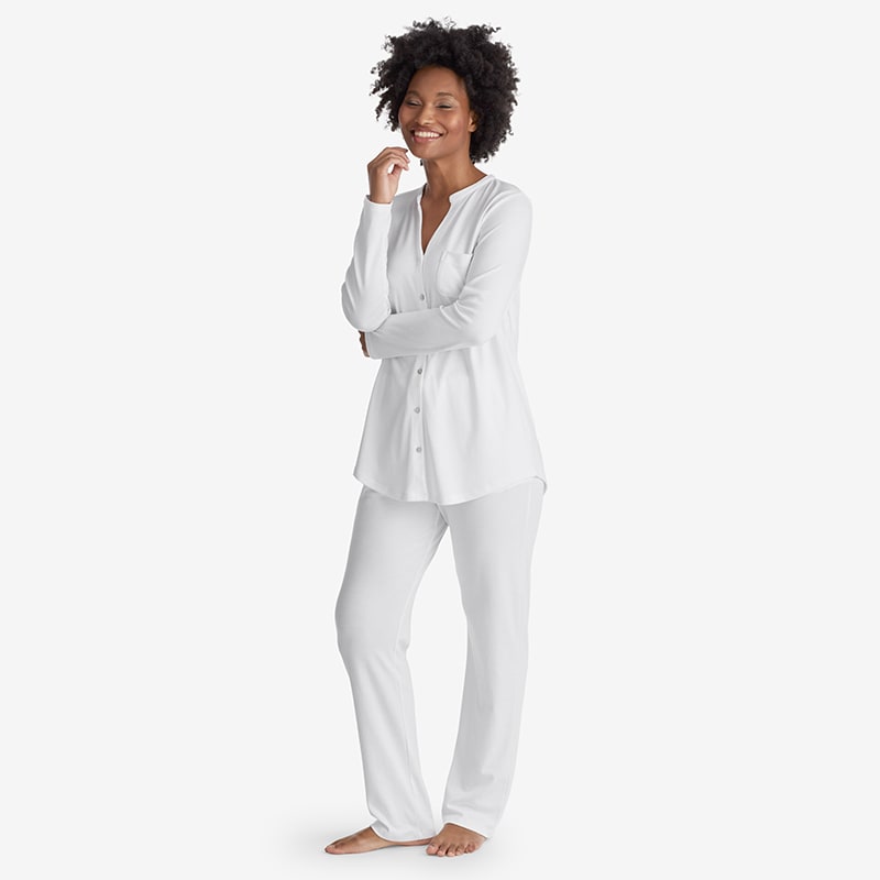 Cotton button front online pajamas