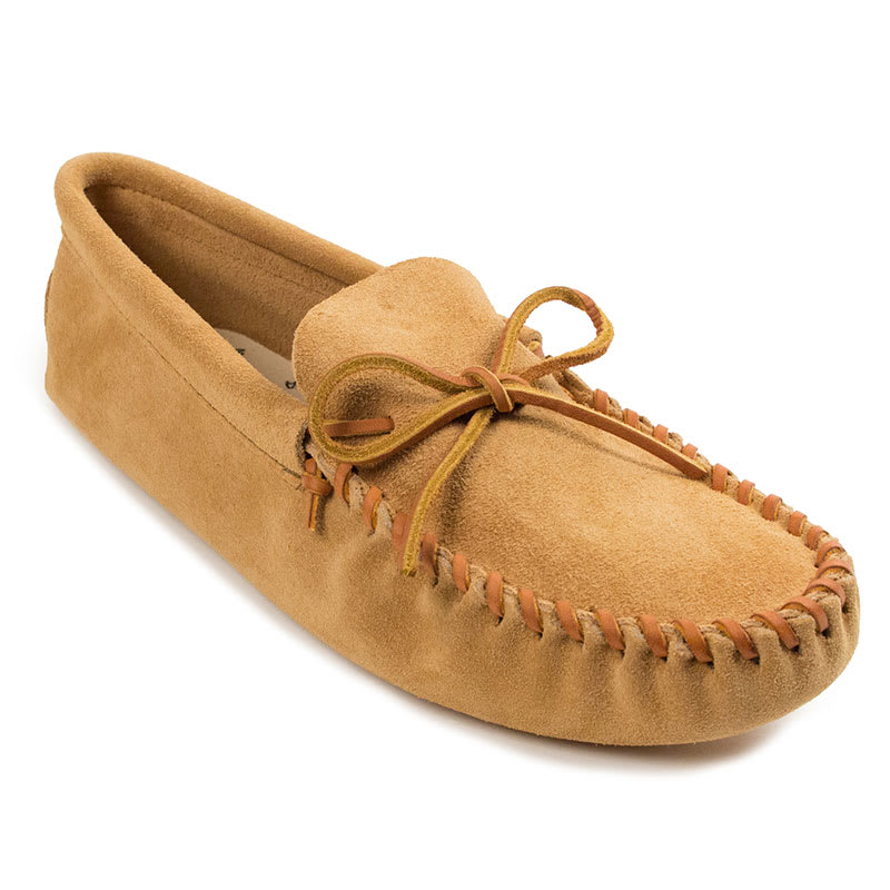 Minnetonka® Mens Leather Laced Softsole Moccasin - The Company Store
