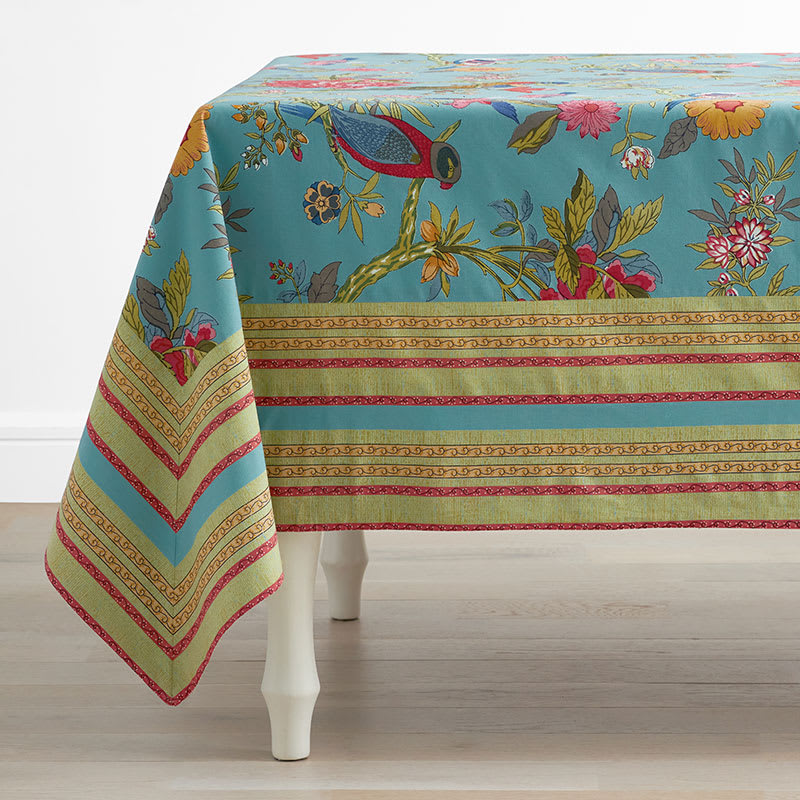 Summer Garden Floral Print Cotton Tablecloth