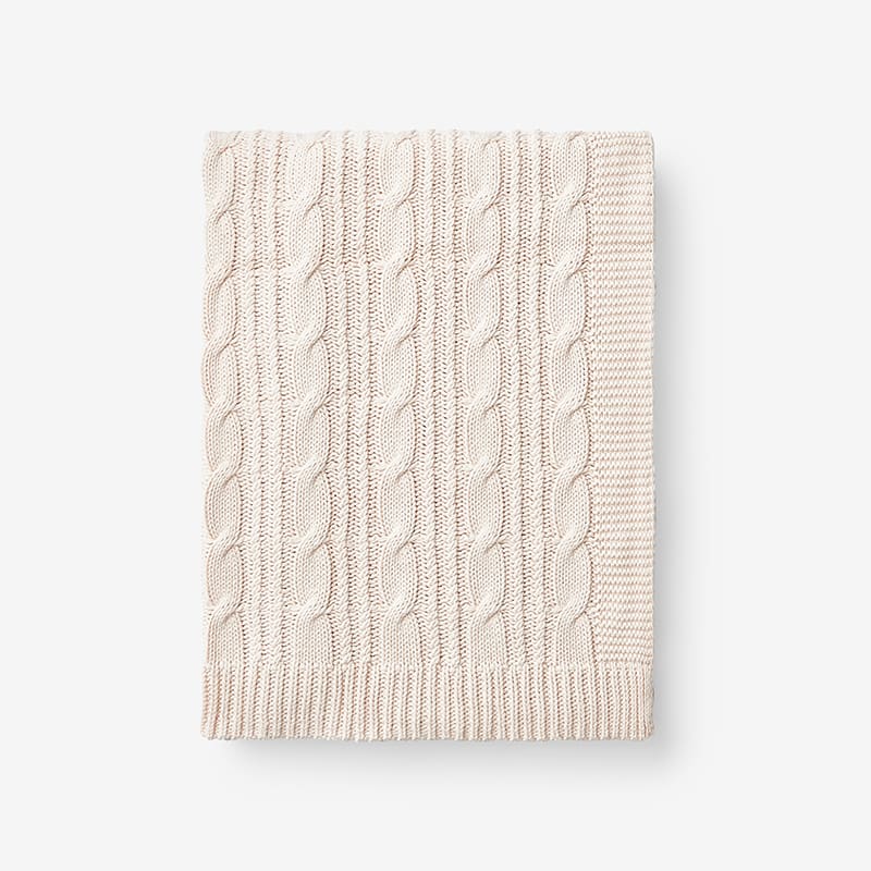 Chunky Cable Knit Cotton Throw Blanket The Company Store