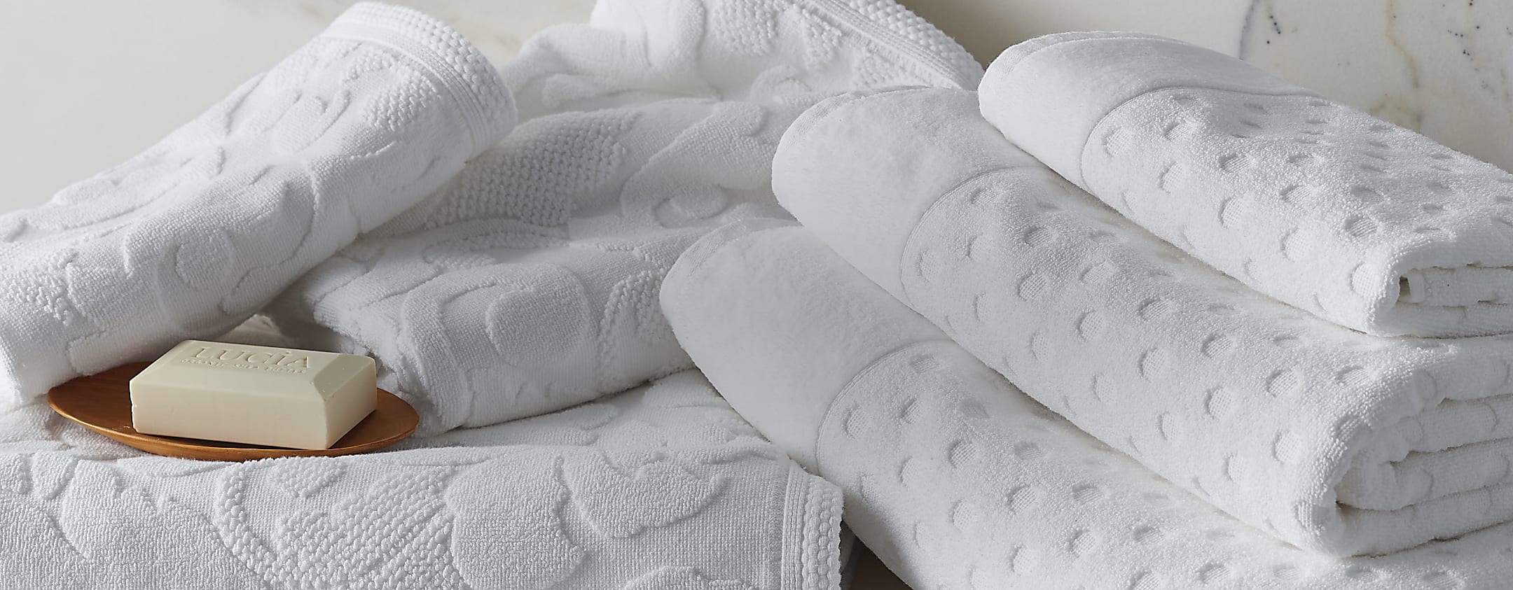 stack of soft white towels