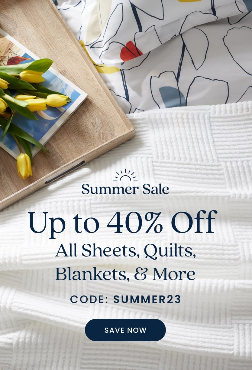 Sheets, Quilts, Blankets, & More Up to 40% Off