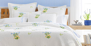 CECELIA FLORAL COTTON MATELASSÉ COVERLET