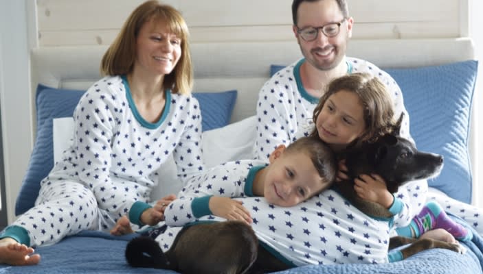 family in pajamas