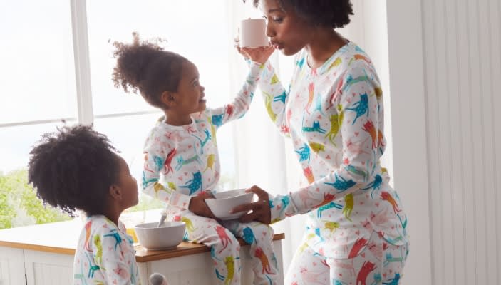 family in pajamas