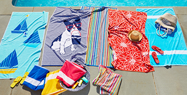 COTTON TERRY BEACH TOWELS