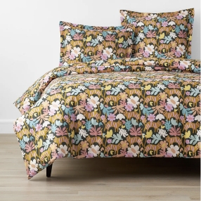 Company Organic Cotton™ Floral Feline Percale Duvet Cover