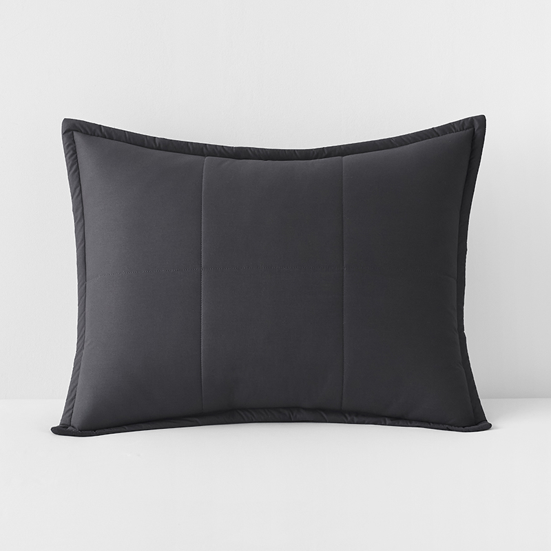 Quilted Sham - Charcoal Gray, Standard