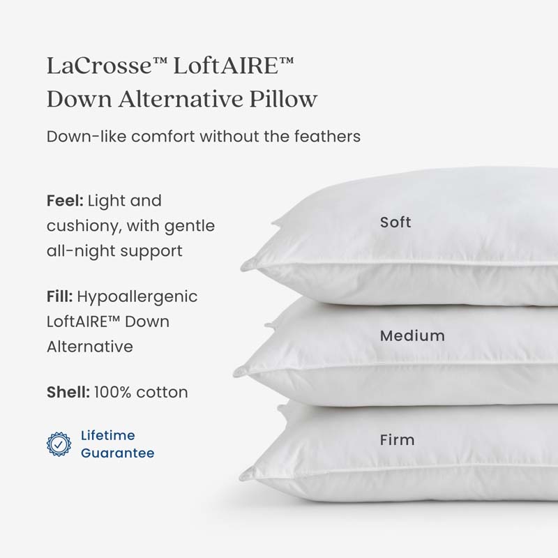 LoftAIRE Down Alternative Pillow(White)-TheCompanyStore|60856