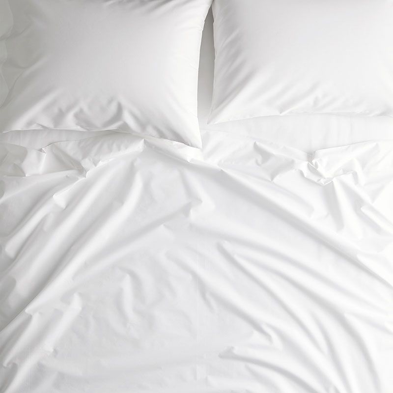 Classic Cool Organic Cotton Percale Duvet Cover - White, Queen