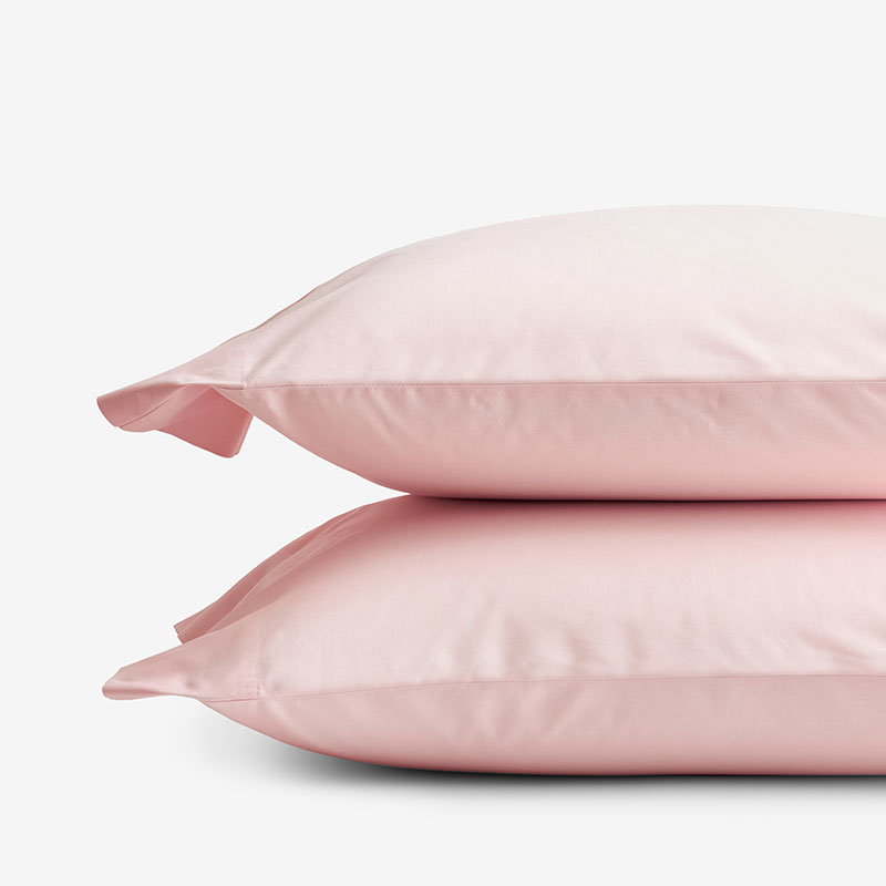 The Company Store Classic Cool Organic Cotton Percale Pillowcase Set In Petal Pink