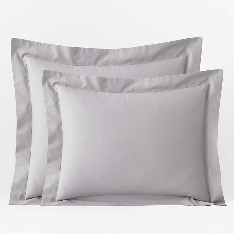 The Company Store Classic Cool Organic Cotton Percale Solid Sham In Gray