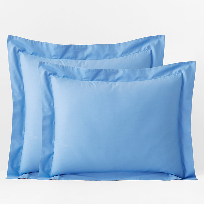 The Company Store Classic Cool Organic Cotton Percale Solid Sham In Ocean Blue