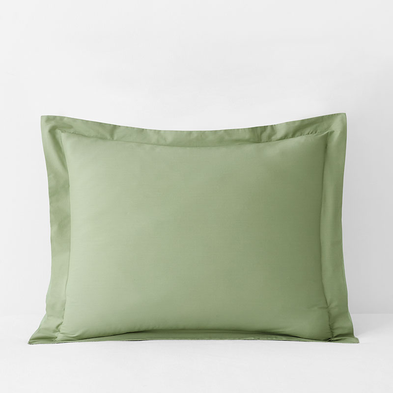 The Company Store Classic Cool Organic Cotton Percale Solid Sham In Green