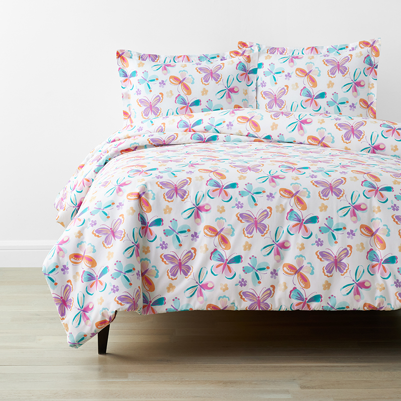 Butterfly and Flower Kids' Duvet Cover Set | The Company Store