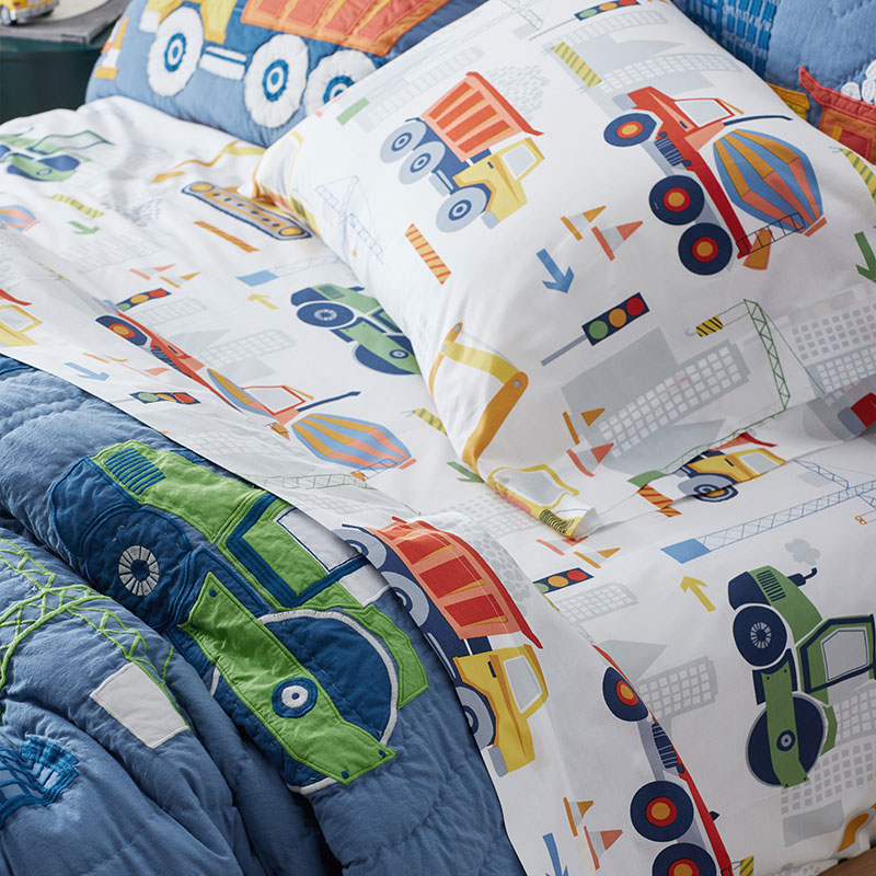 Kids construction cheap bedding