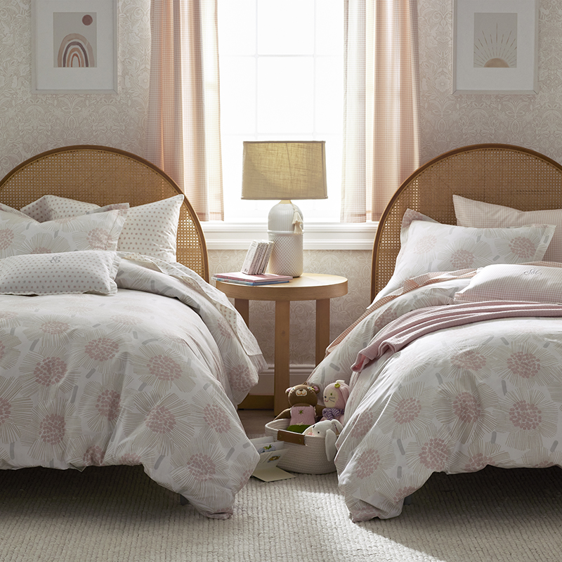 Flower Burst Classic Cool Organic Cotton Percale Comforter Set - Pink, Twin