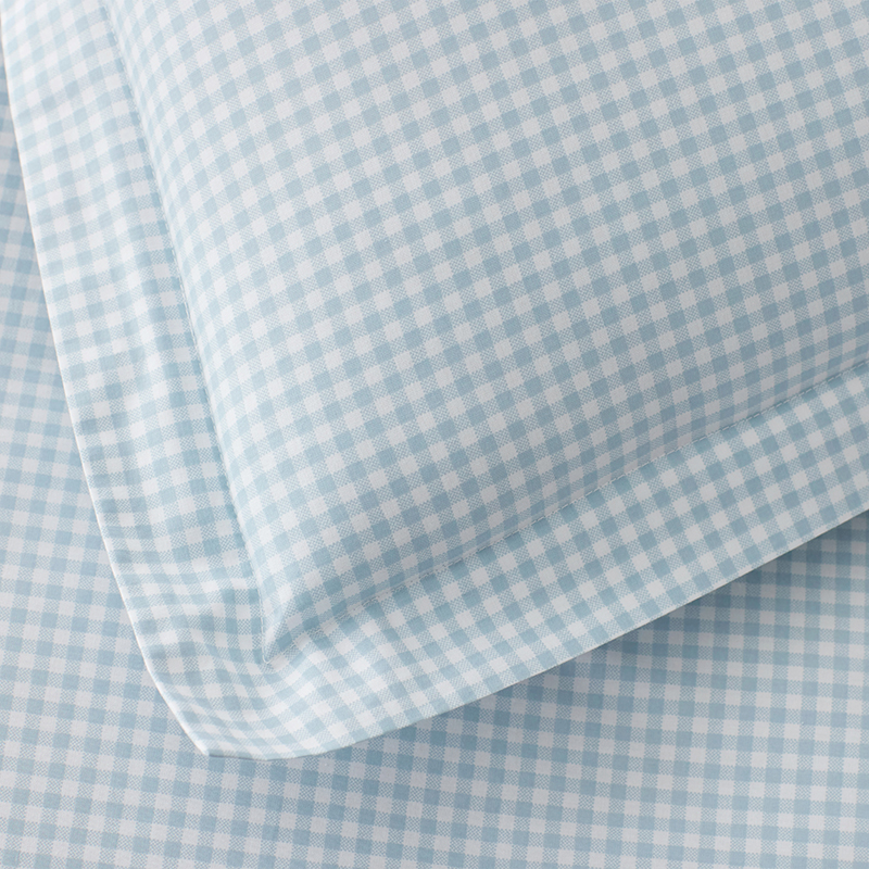 Ditsy Gingham Classic Cool Organic Cotton Percale Bed Sheet Set|62211