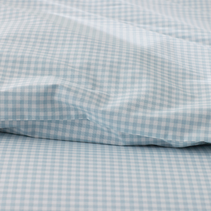 Ditsy Gingham Classic Cool Organic Cotton Percale Bed Sheet Set|62211