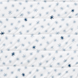 Ditsy Star Classic Cool Organic Cotton Percale Quilted Reversible Sherpa Stroller Blanket - Blue