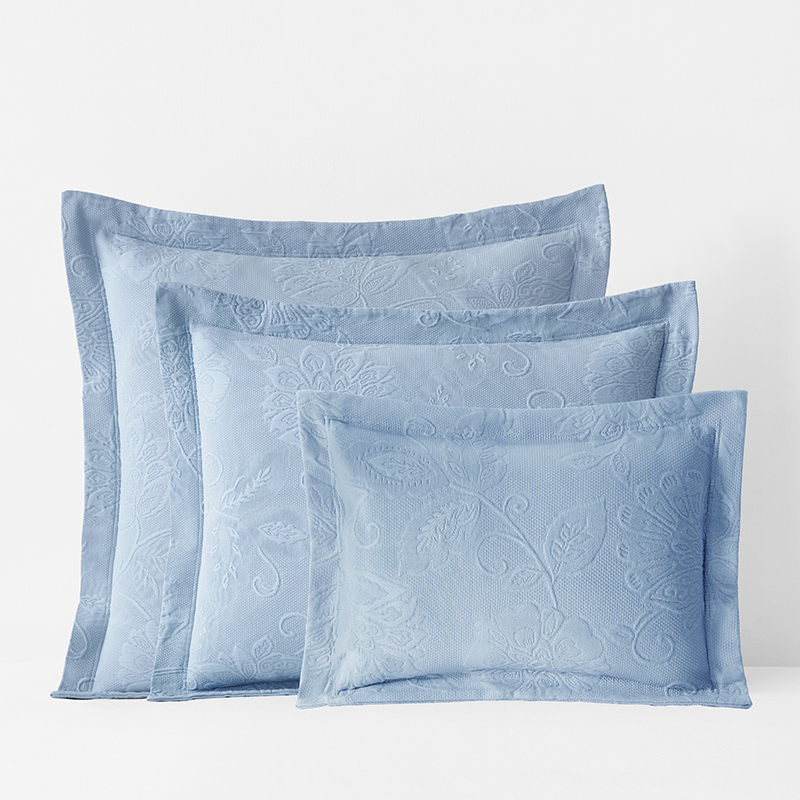 The Company Store Putnam Cotton Matelassé Sham In Dusty Blue