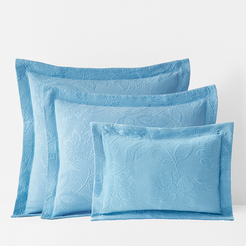 The Company Store Putnam Cotton Matelassé Pillow Cover In Blue