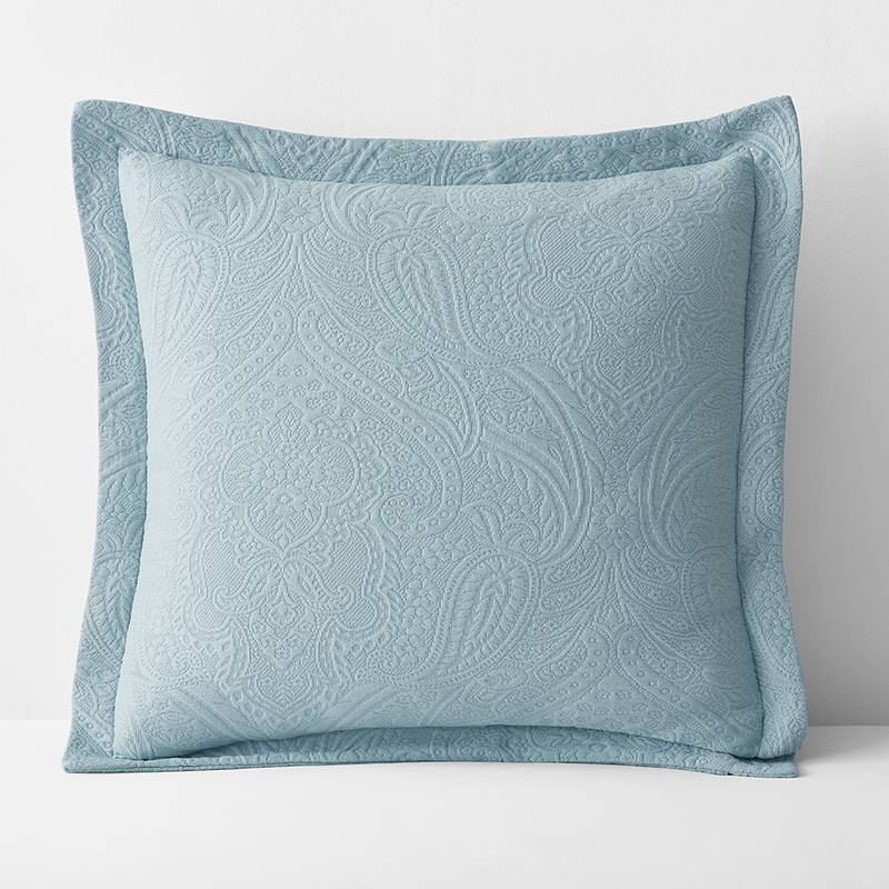 The Company Store Hillcrest Cotton Matelassé Sham In Blue