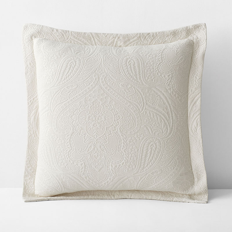 The Company Store Hillcrest Cotton Matelassé Sham In Ivory