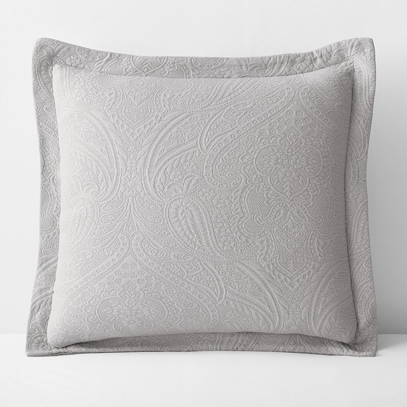 The Company Store Hillcrest Cotton Matelassé Sham In Light Gray