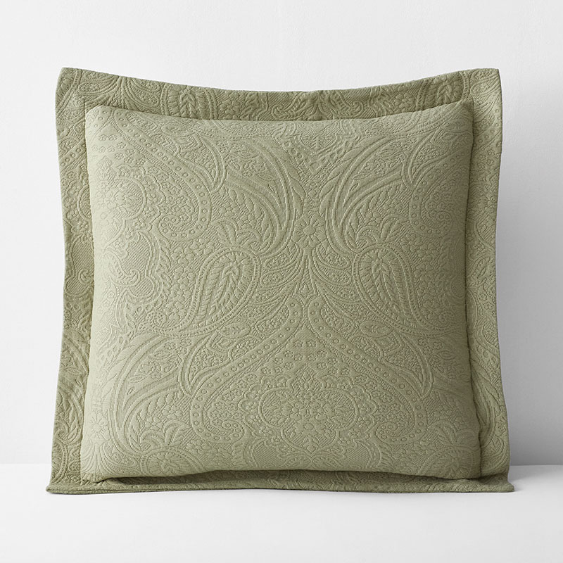 The Company Store Hillcrest Cotton Matelassé Sham In Green