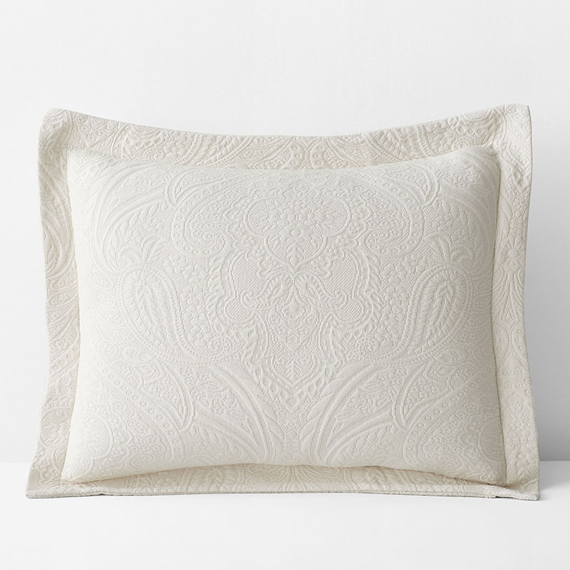 The Company Store Hillcrest Cotton Matelassé Sham In Ivory