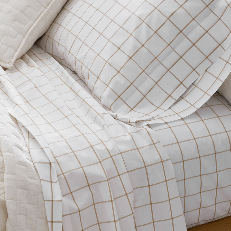 Tailored Stripes and Plaids Classic Cool Cotton Percale Fitted Bed Sheet|63770