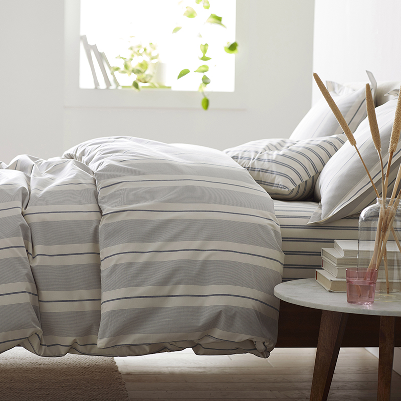 Tailored Stripes and Plaids Classic Cool Cotton Percale Fitted Bed Sheet|63700