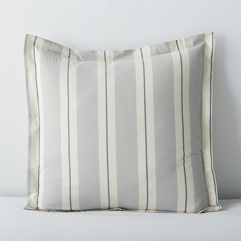 Tailored Stripes and Plaids Classic Cool Cotton Percale Sham - Wide Stripe Navy, Standard