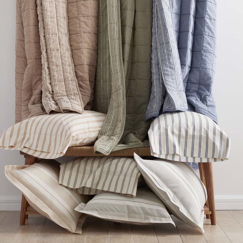Tailored Stripes and Plaids Classic Cool Cotton Percale Fitted Bed Sheet|59667