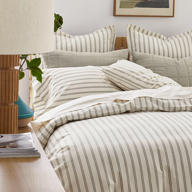 Tailored Stripes and Plaids Classic Cool Cotton Percale Fitted Bed Sheet|59667