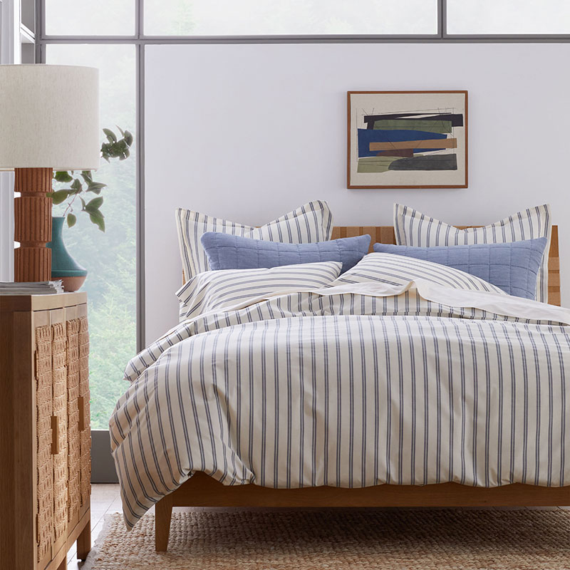 Tailored Stripes and Plaids Classic Cool Cotton Percale Flat Bed Sheet|59666