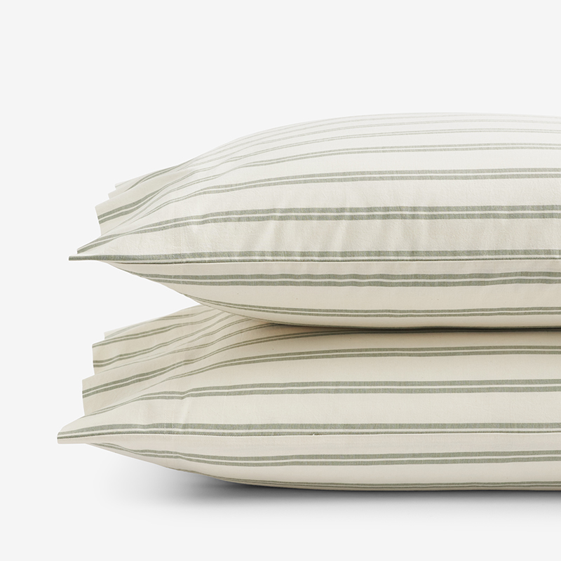 Ticking Stripe Yarn-Dyed Percale Pillowcases | The Company Store